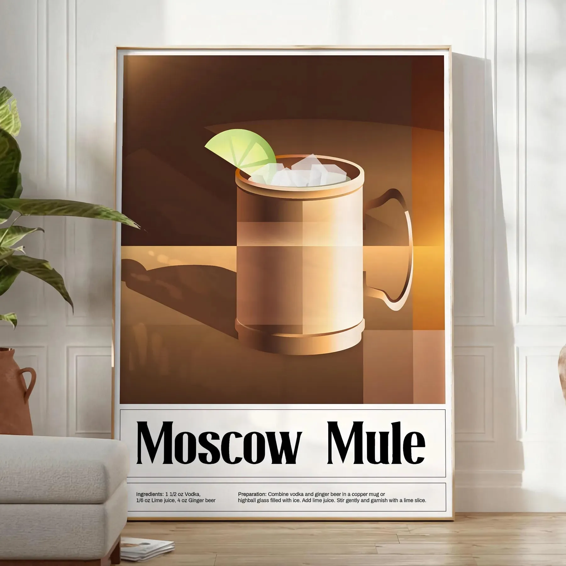 Moscow Mule Cocktail Wall Art