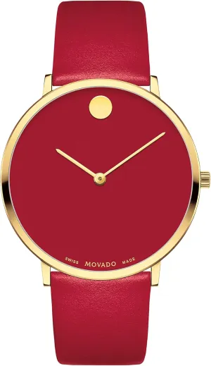 Movado Modern 47 Men's Luxury Quartz Watch - Swiss Movement, Calfskin Strap, Water-Resistant to 3ATM - Classic Timepiece - Gift for Him - 40mm