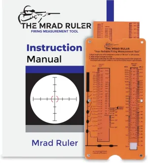 MRAD Ruler Range to Target Calculator Compact and Portable Firing Measurement Slide Rule Tool for Hunting and Long-Range Shooting