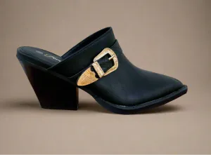 Mule with Western Inspire Buckle-Black