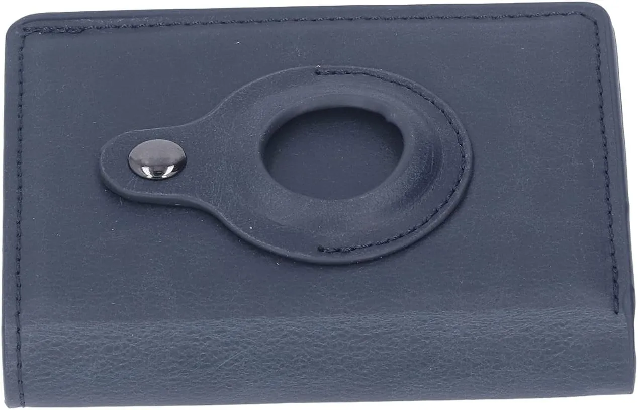 Multifunctional Card Bag, Radio Frequency Identification Devices Anti Loss Scratch Resistant Lightweight PU Leather Wallet Durable for Travel (Color : Blue)