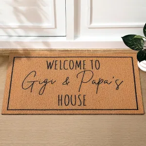 Nana Papa Gift Welcome Doormat for Grandma Grandparents, Gigi Mimi Gifts from Grandkids Granddaughter, Birthday Gifts for Front Porch Decor(Gigi and Papa,29 x 17 Inch)