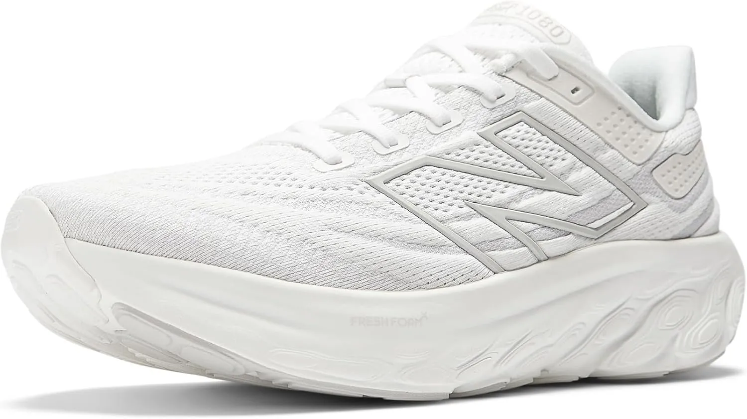 New Balance Men's M1080W13 Running Shoe, White/Light Silver Metallic, 12 X-Wide