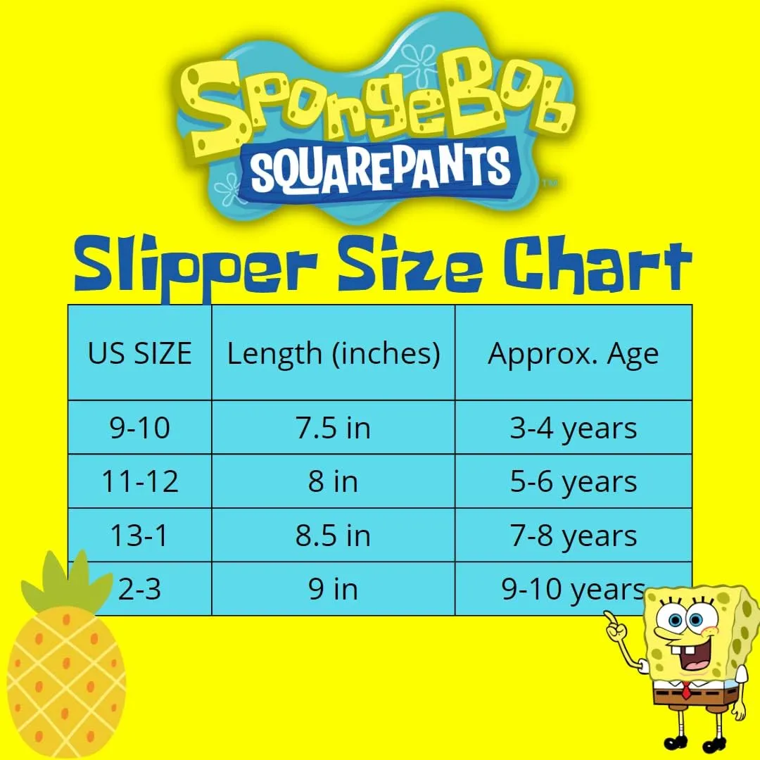 Nickelodeon Paw Patrol and SpongeBob Squarepants Slippers - Sponge Bob Chase Marshall Slipper Sandals - Plush Lightweight Warm indoor Comfort Soft Aline House Sandal (Toddler/Little Kid/Big Kid)