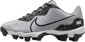 Nike Alpha Huarache 4 Keystone Little/Big Kids' Baseball Cleats (DJ6525-005, Wolf Grey/White/Dark Smoke Grey) Size 3