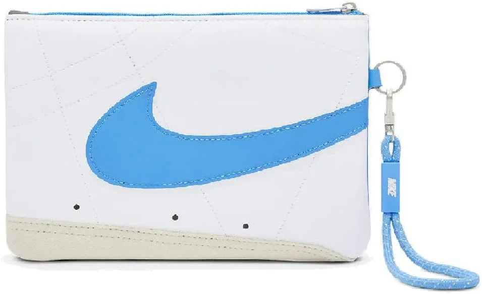 Nike Icon Blazer Wristlet Large Document Wallet Clutch Bag with Strap Sky Blue, White/Light Blue