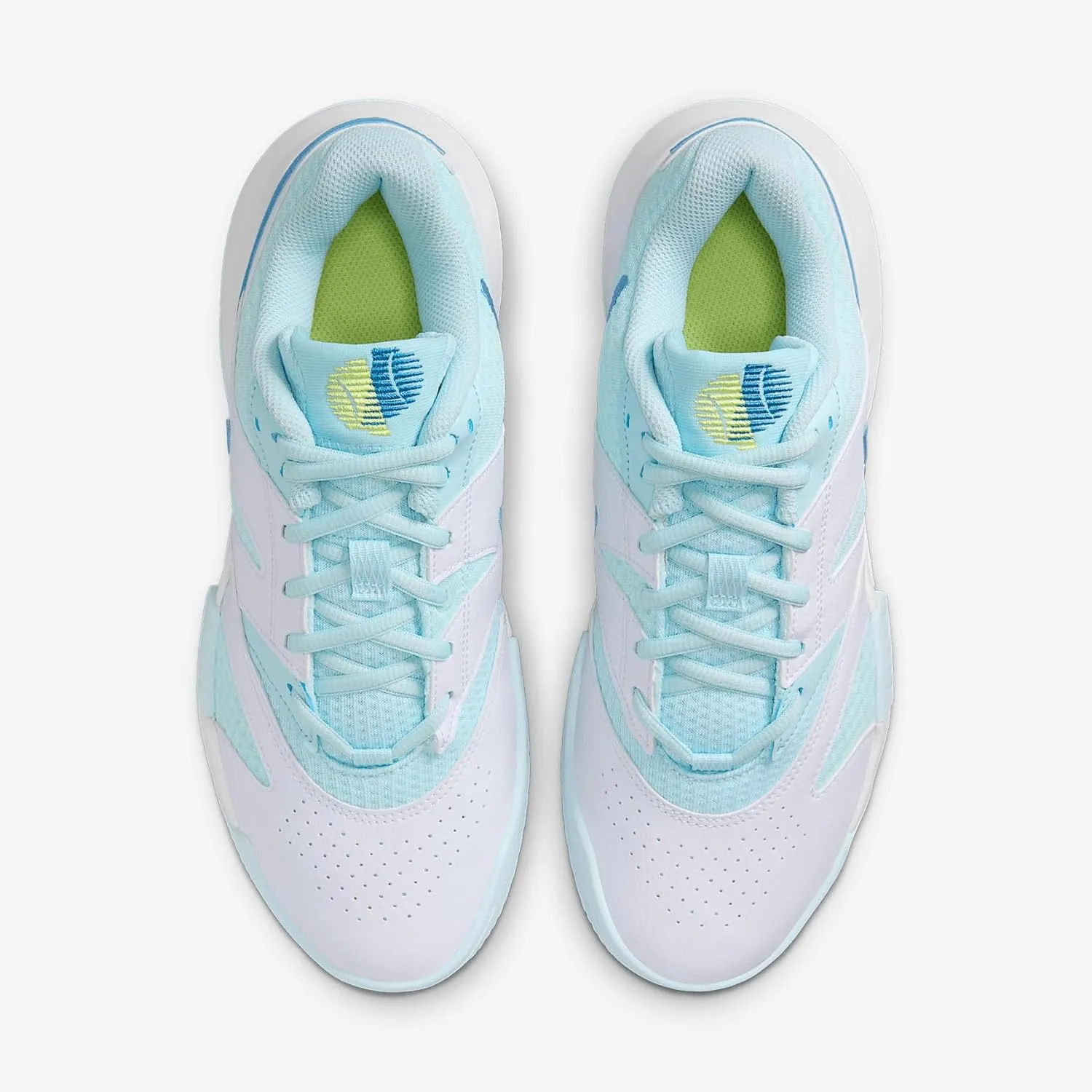 NikeCourt Lite 4 Women's Tennis Shoes (FD6575-400, Glacier Blue/White/Light Lemon Twist/Star Blue)