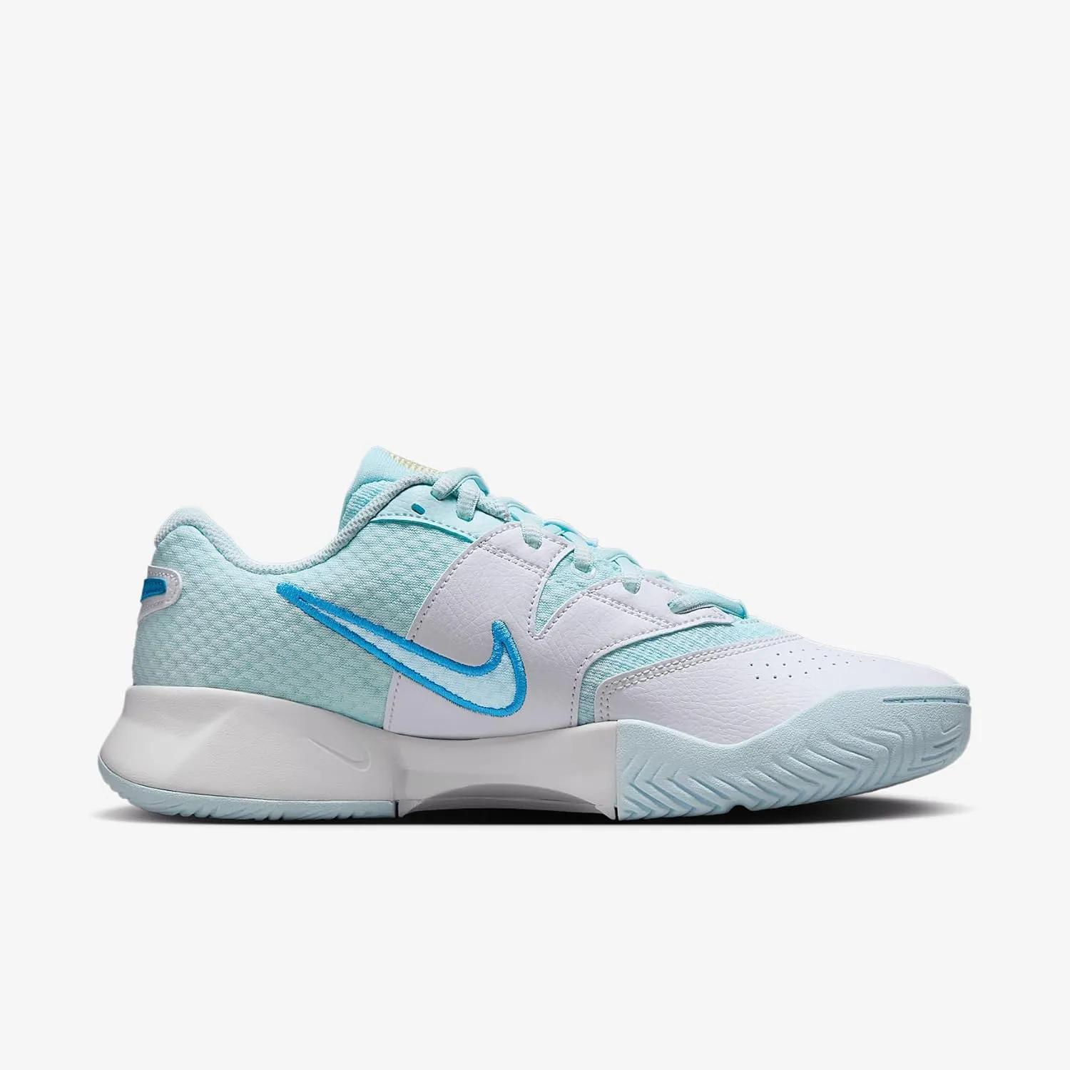 NikeCourt Lite 4 Women's Tennis Shoes (FD6575-400, Glacier Blue/White/Light Lemon Twist/Star Blue)