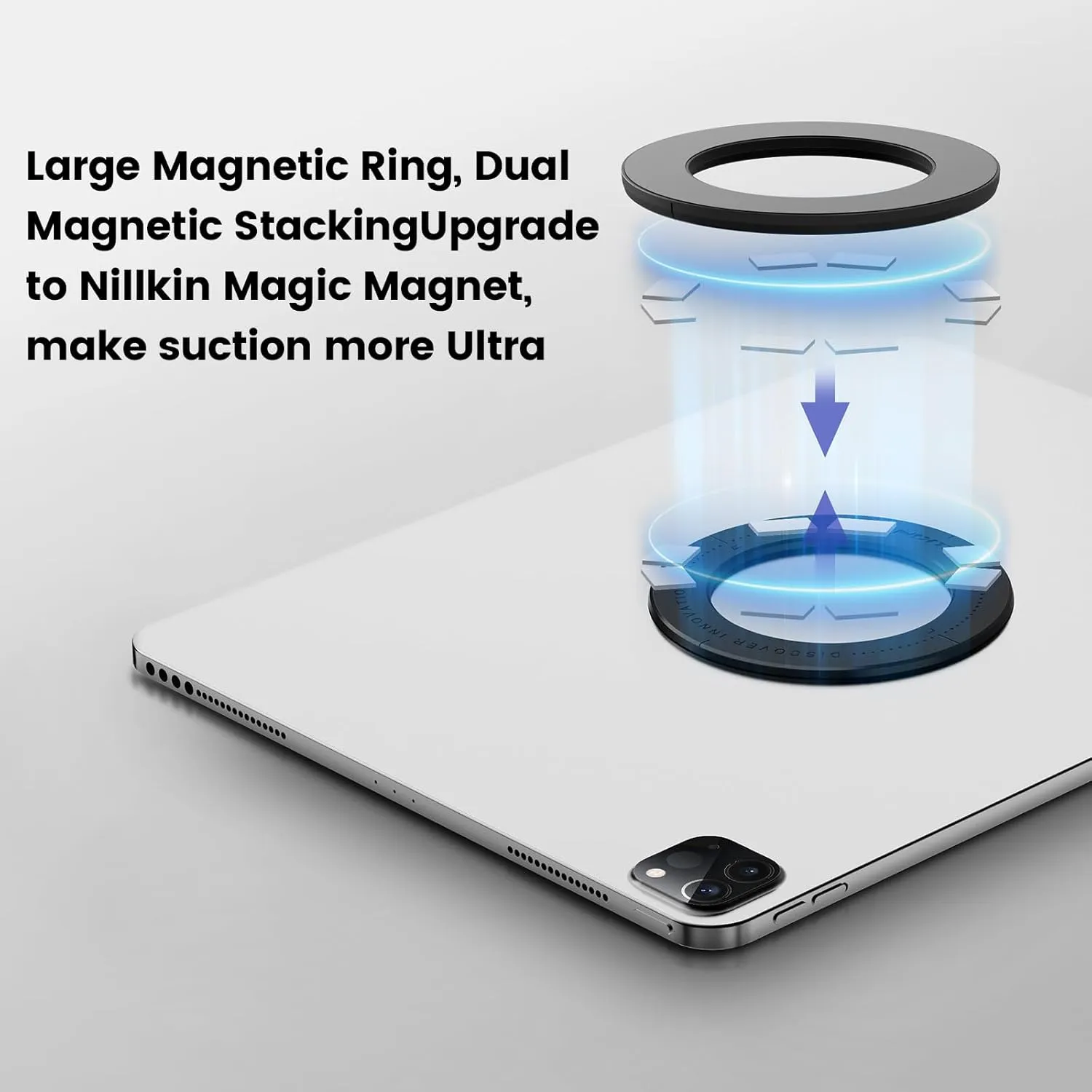 Nillkin iPad Magnetic Wall Mount Holder, Tablet Holder Magnets Mount for Kitchen car,Kids,Bathroom, Car headrest Backseat, Mount for Apple TV, Router, Smart Home hub, Photo (Black)