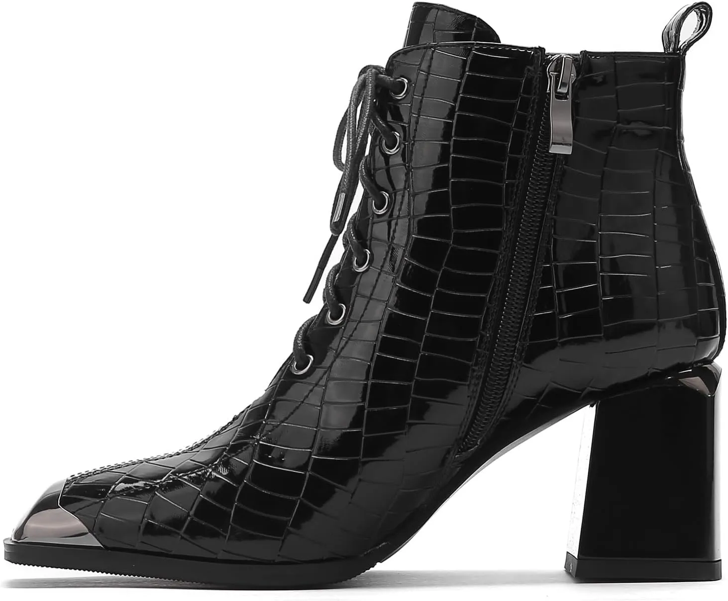 Ninety Union FANTASTIC Crocodile Patent Lace Up Bootie
