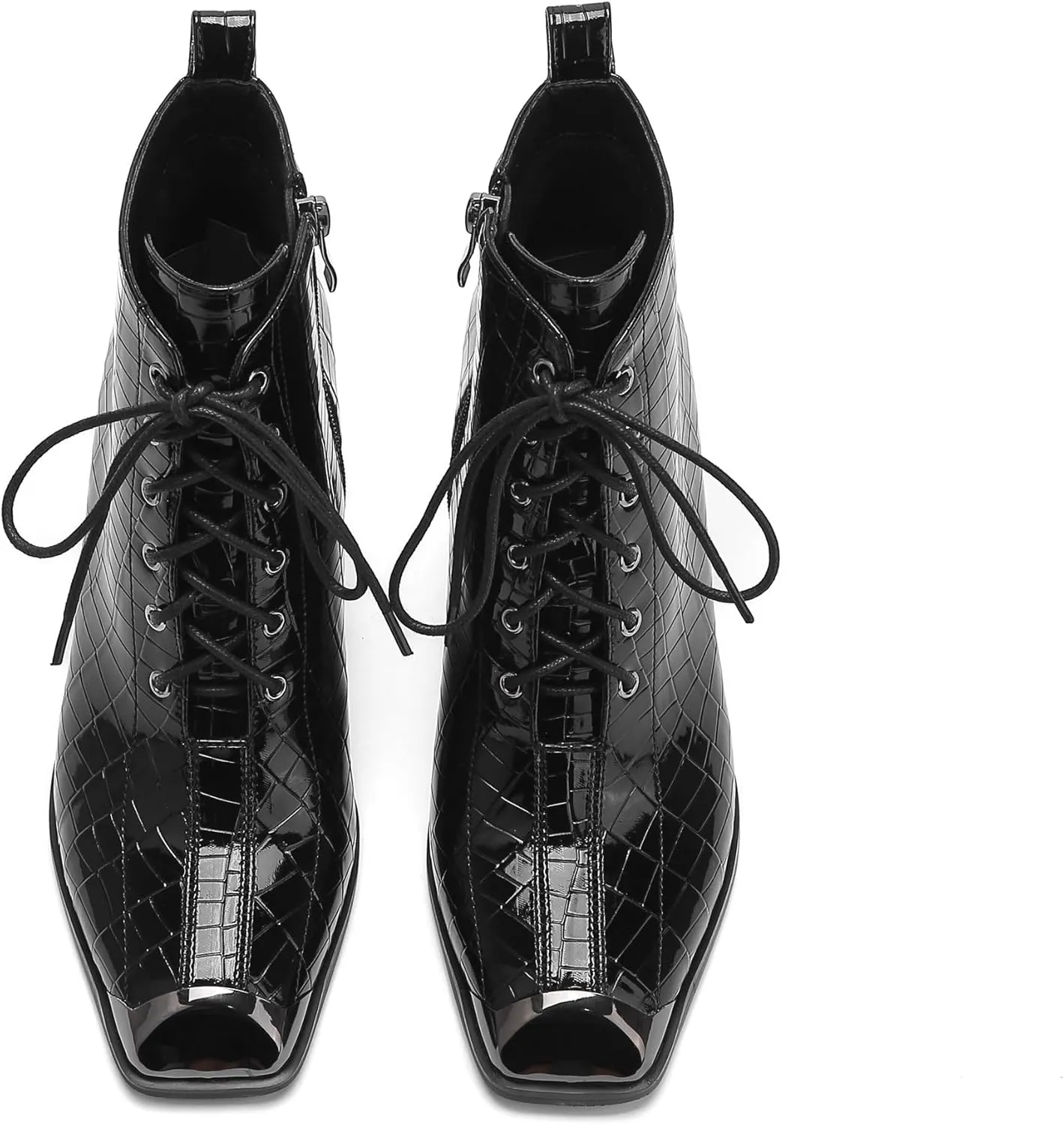 Ninety Union FANTASTIC Crocodile Patent Lace Up Bootie