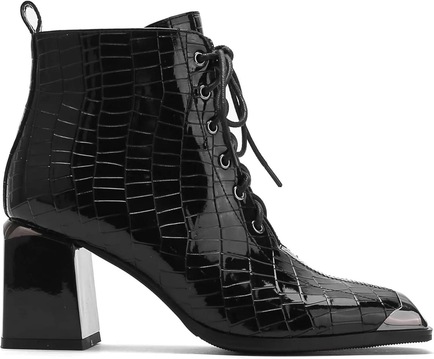 Ninety Union FANTASTIC Crocodile Patent Lace Up Bootie