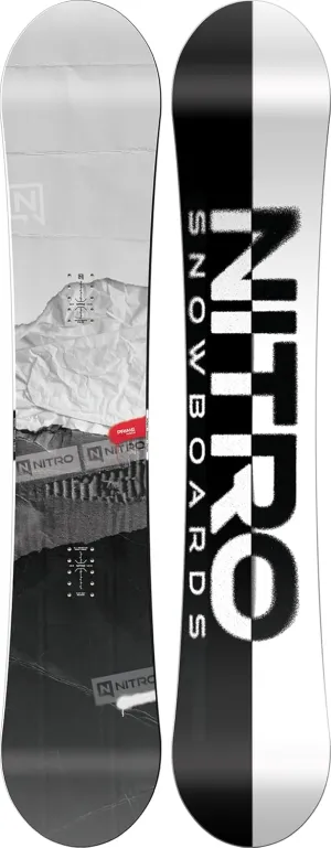 Nitro Prime Men's All-Mountain Snowboard, Intermediate All-Mountain Camber, Easy Riding Snowboard