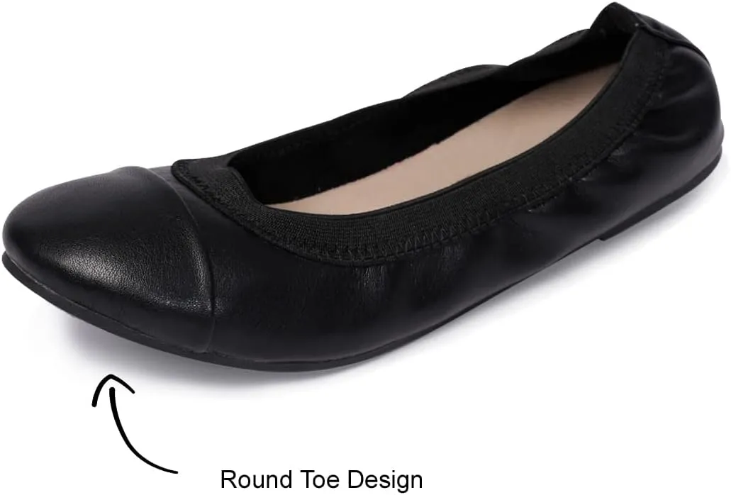 NITTI Women's Ballet Flats Classic Round Toe Flats Shoes Casual Comfort Slip On Soft Walking Shoes