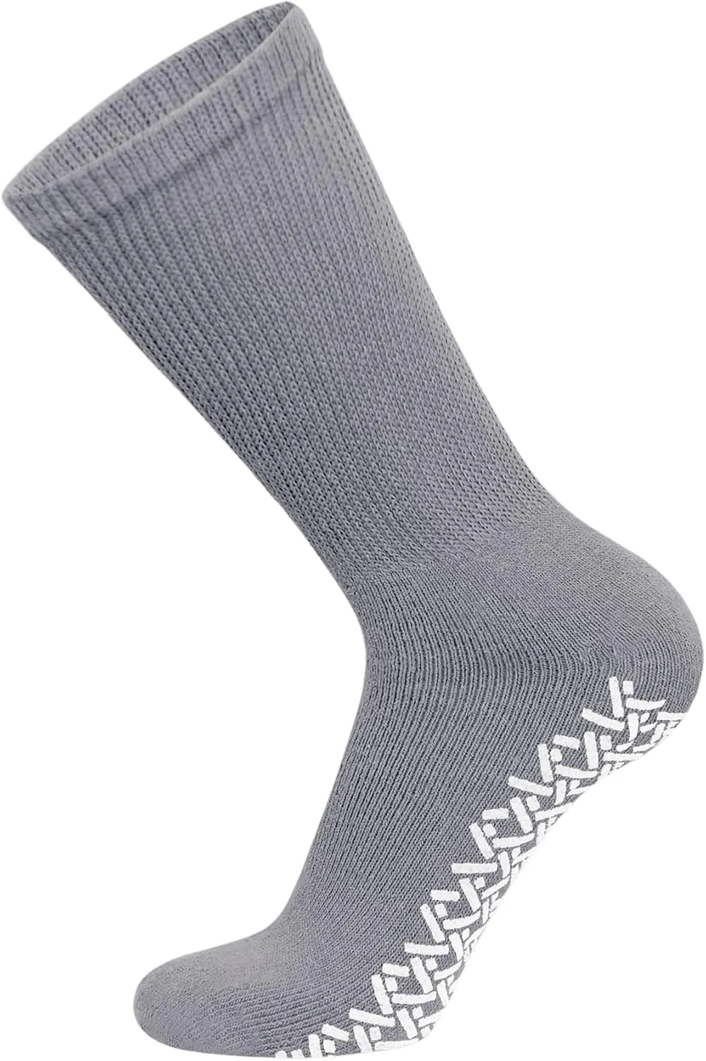 Non-Skid Cotton Diabetic Neuropathy Crew Socks, Non-Binding Traction Control Multipack