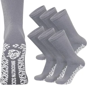 Non-Skid Cotton Diabetic Neuropathy Crew Socks, Non-Binding Traction Control Multipack