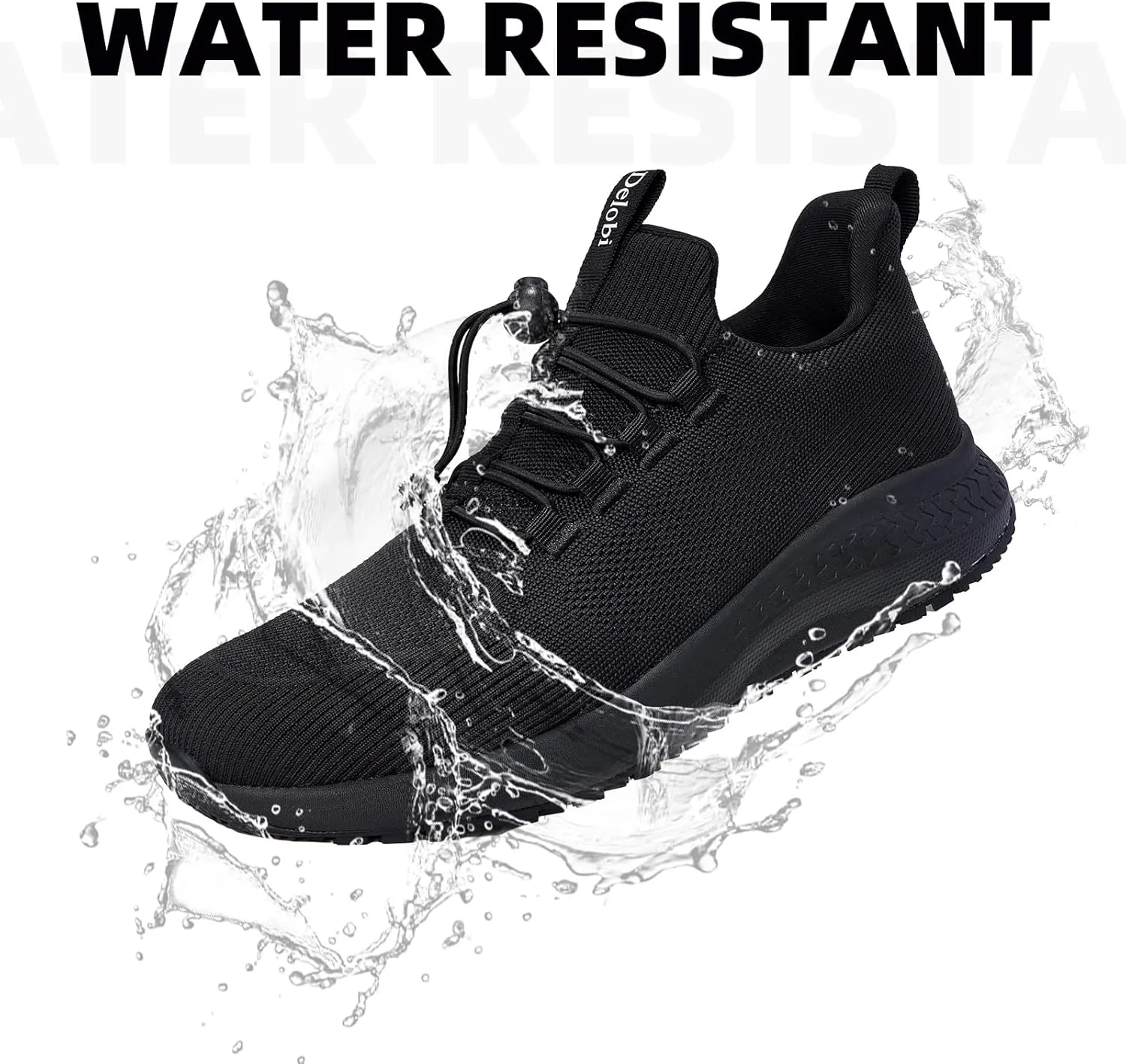 Non Slip Shoes for Men Food Service, Waterproof Work Shoes Restaurant,Slip On Resistant Sneakers, Breathable, Lightweight Walking Shoes for Kitchen and Restaurant Work Black
