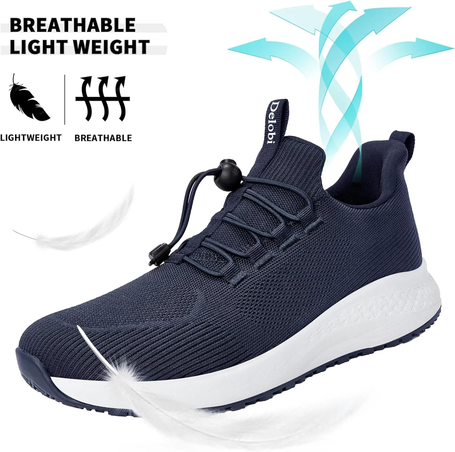 Non Slip Shoes for Men Food Service, Waterproof Work Shoes Restaurant,Slip On Resistant Sneakers, Breathable, Lightweight Walking Shoes for Kitchen and Restaurant Work Black