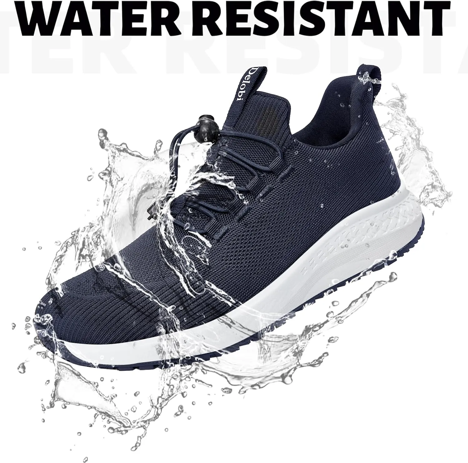Non Slip Shoes for Men Food Service, Waterproof Work Shoes Restaurant,Slip On Resistant Sneakers, Breathable, Lightweight Walking Shoes for Kitchen and Restaurant Work Black
