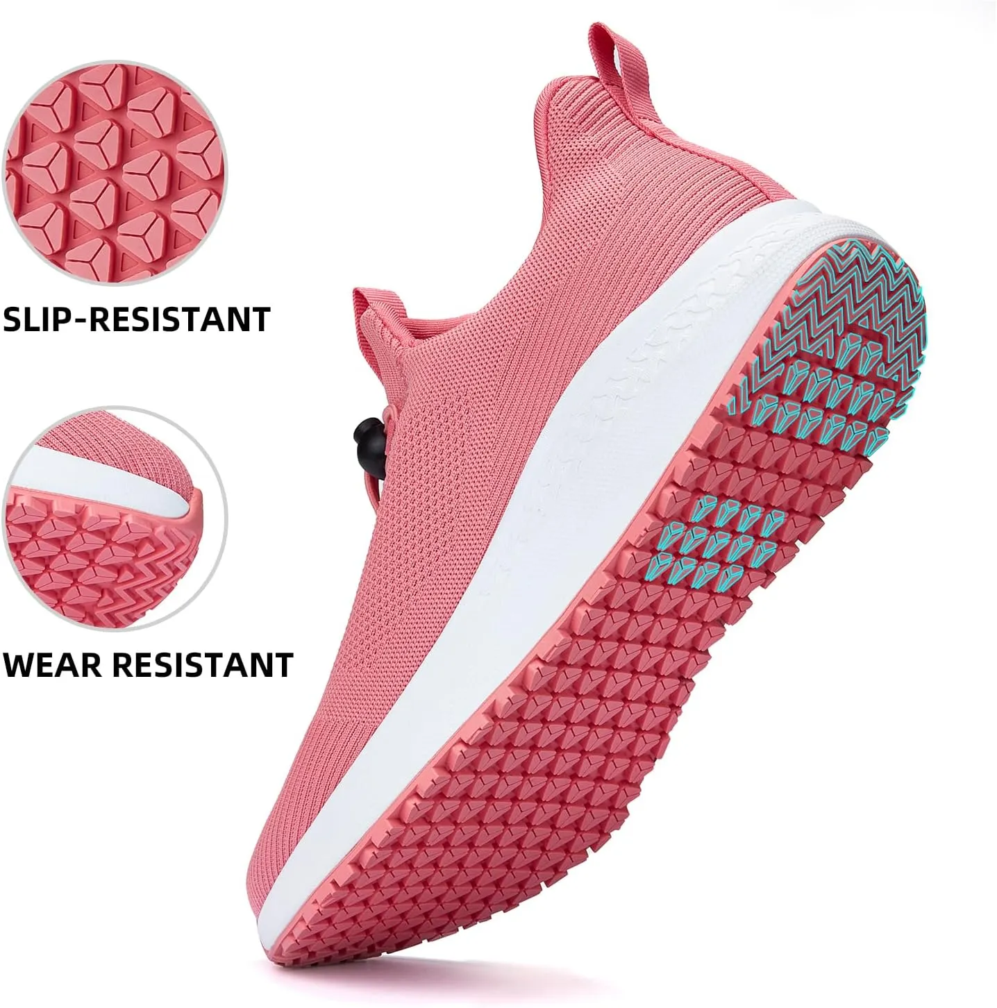 Non Slip Shoes for Women - Food Service & Restaurant, Waterproof Breathable, Lightweight Slip Resistant Sneakers for Kitchen & Nurse