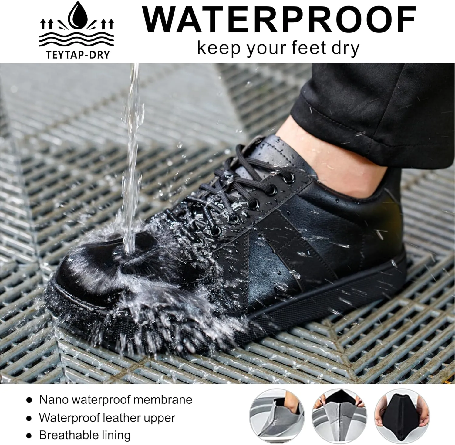 Non Slip Waterproof Work Shoes for Men Women丨Slip-On Lightweight Casual Walking Loafers