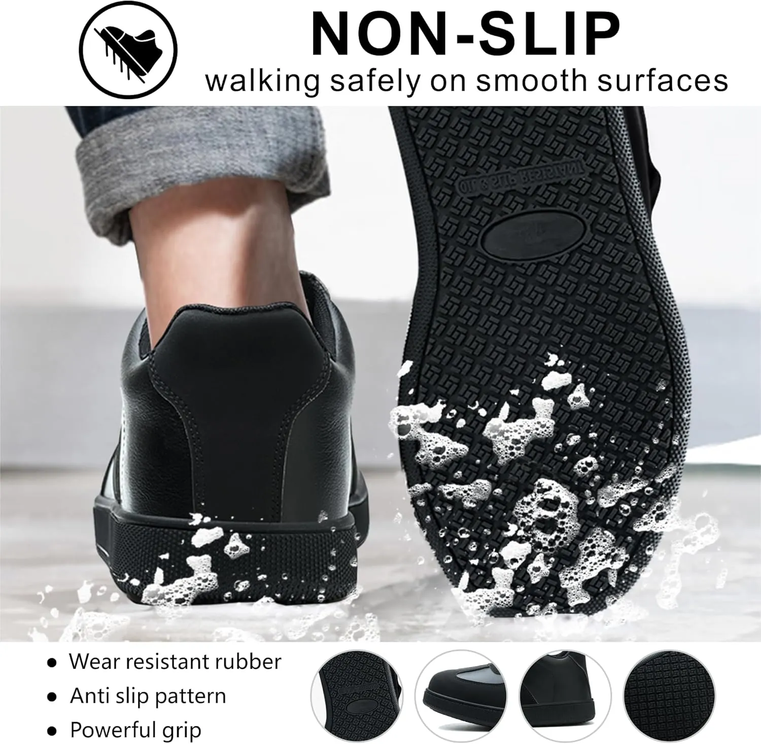 Non Slip Waterproof Work Shoes for Men Women丨Slip-On Lightweight Casual Walking Loafers