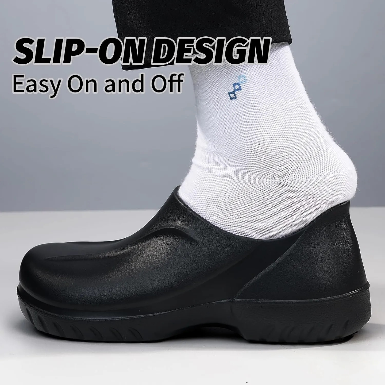 Non Slip Work Shoes for Men Lightweight Non Slip Clogs Men's Slip-Resistant Chef Shoes Slip-on Food Service Shoe for Restaurant, Nursing Shoe