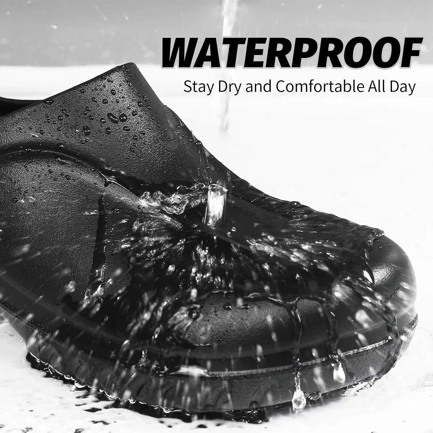 Non Slip Work Shoes for Men Lightweight Non Slip Clogs Men's Slip-Resistant Chef Shoes Slip-on Food Service Shoe for Restaurant, Nursing Shoe