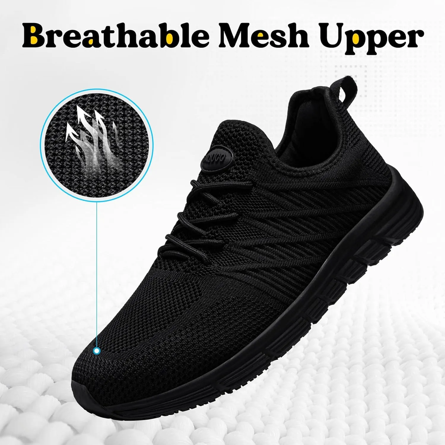 Non Slip Work Shoes for Mens Slip On Sneakers Waterproof Chef Kitchen Shoe Comfortable Slip Resistant Restaurant Footwear Hombre Zapatos de Trabajo, Black