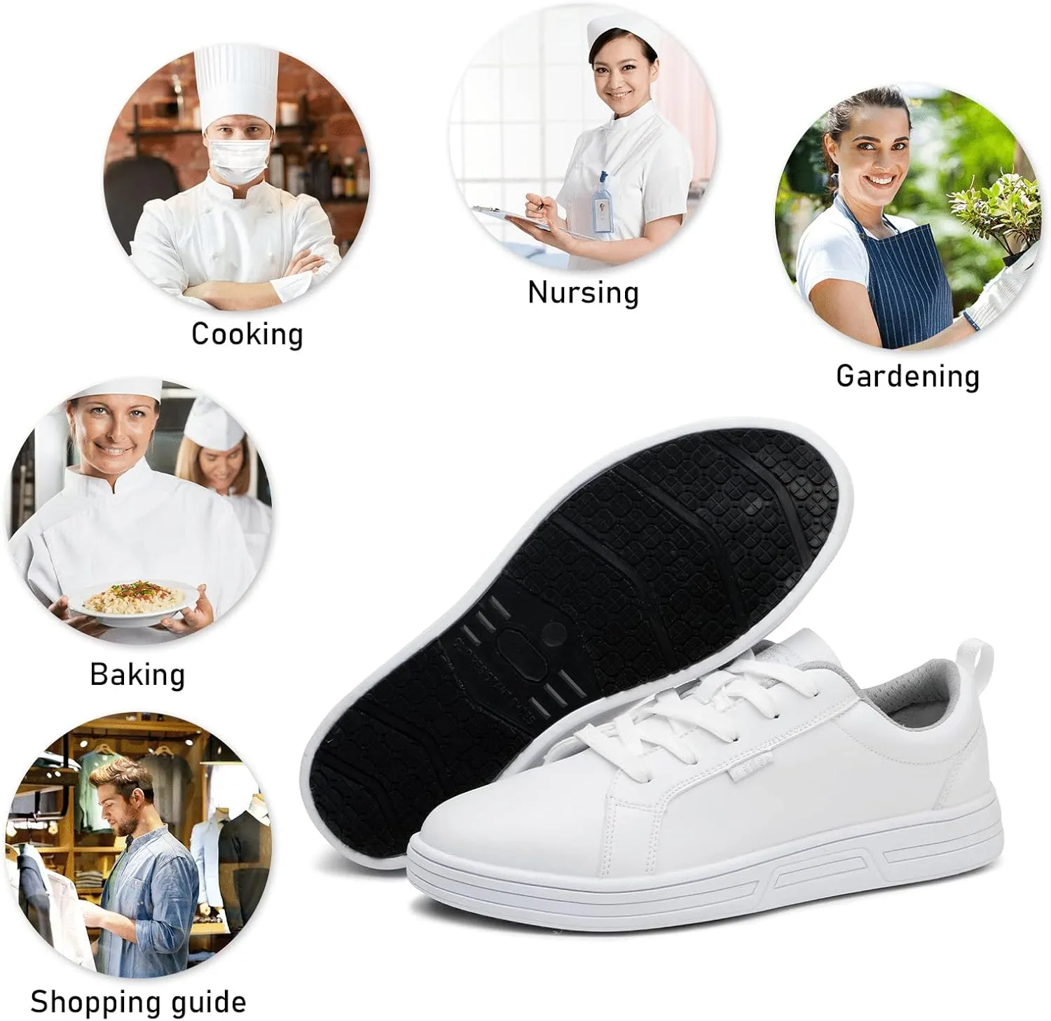 Non Slip Work Shoes Women Food Service Suitable for Restaurant Crew Nursing Shoe