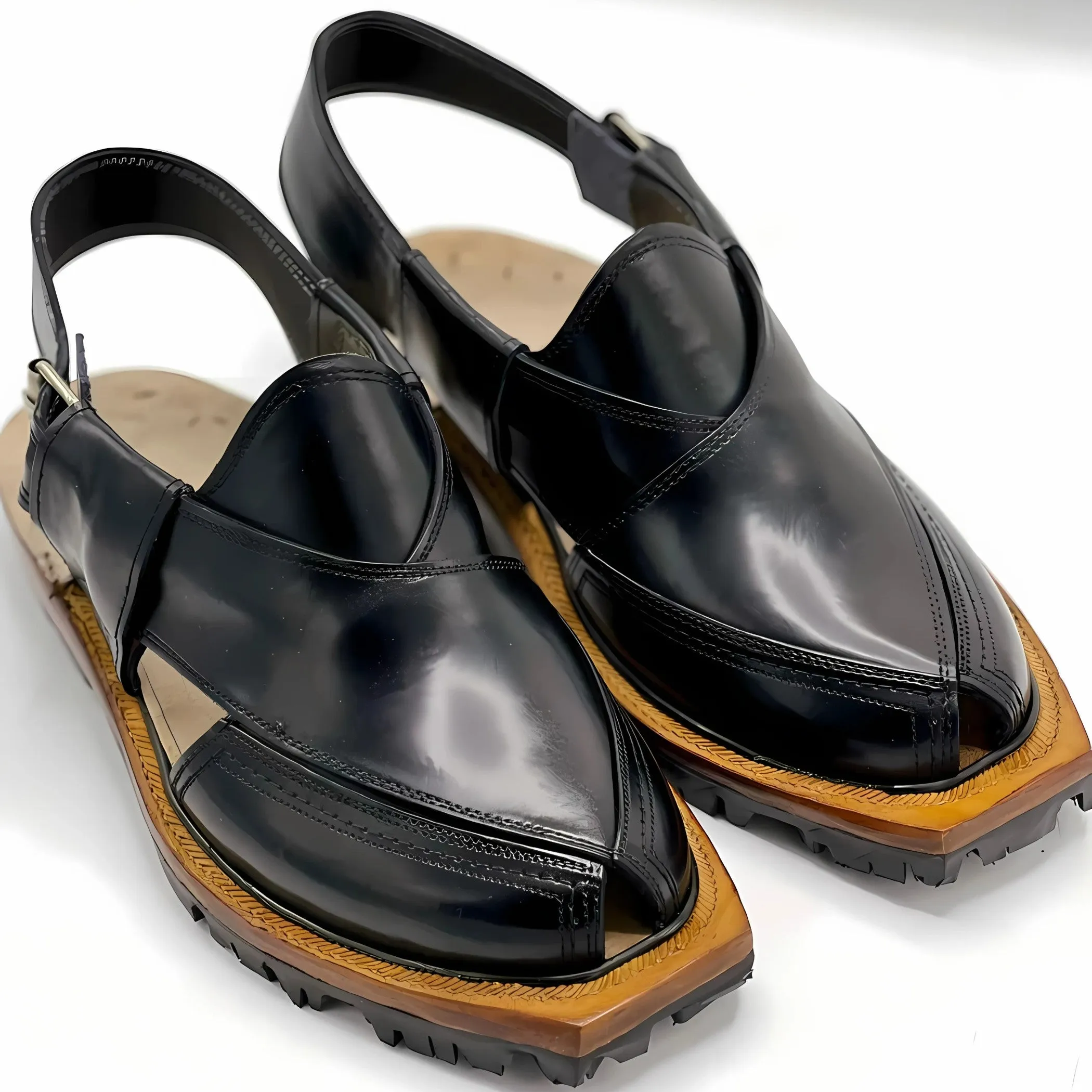 Norozi black Chappal (Pure leather and handmade)
