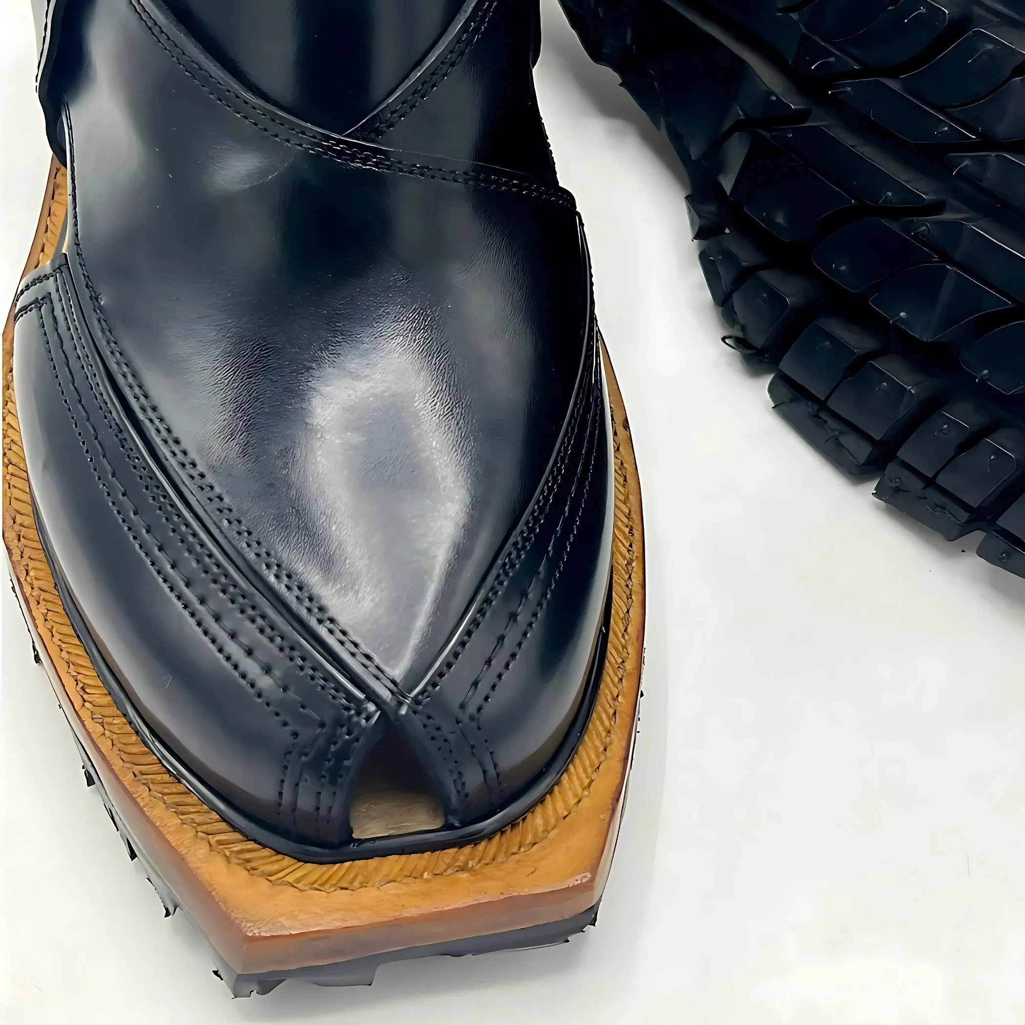 Norozi black Chappal (Pure leather and handmade)