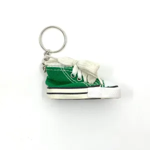 Novelty Hi-Top Sneaker Green Canvas Keychain Charm Key Ring