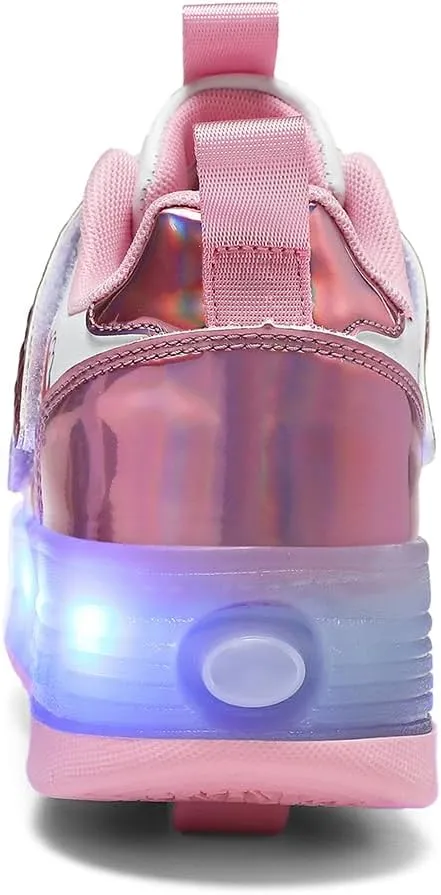 Nsasy Girls Boys Roller Shoes with LED Light Up Wheels Sneakers Kids Roller Skates Shoes for Kids for Children