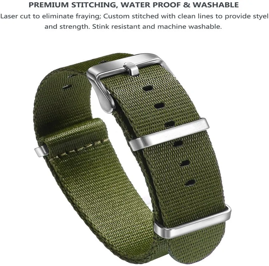 Nylon Watch Band 20mm 22mm Comfortable Watch Straps Loop Military Washable Blet for Men Watchbands