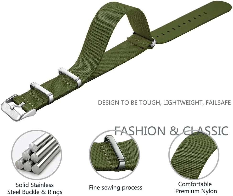 Nylon Watch Band 20mm 22mm Comfortable Watch Straps Loop Military Washable Blet for Men Watchbands