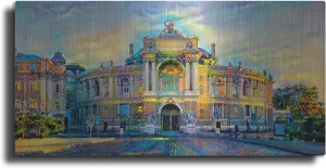 'Odessa Ukraine Opera and Ballet Theater' by Pedro Gavidia, Metal Wall Art, 24"x12"