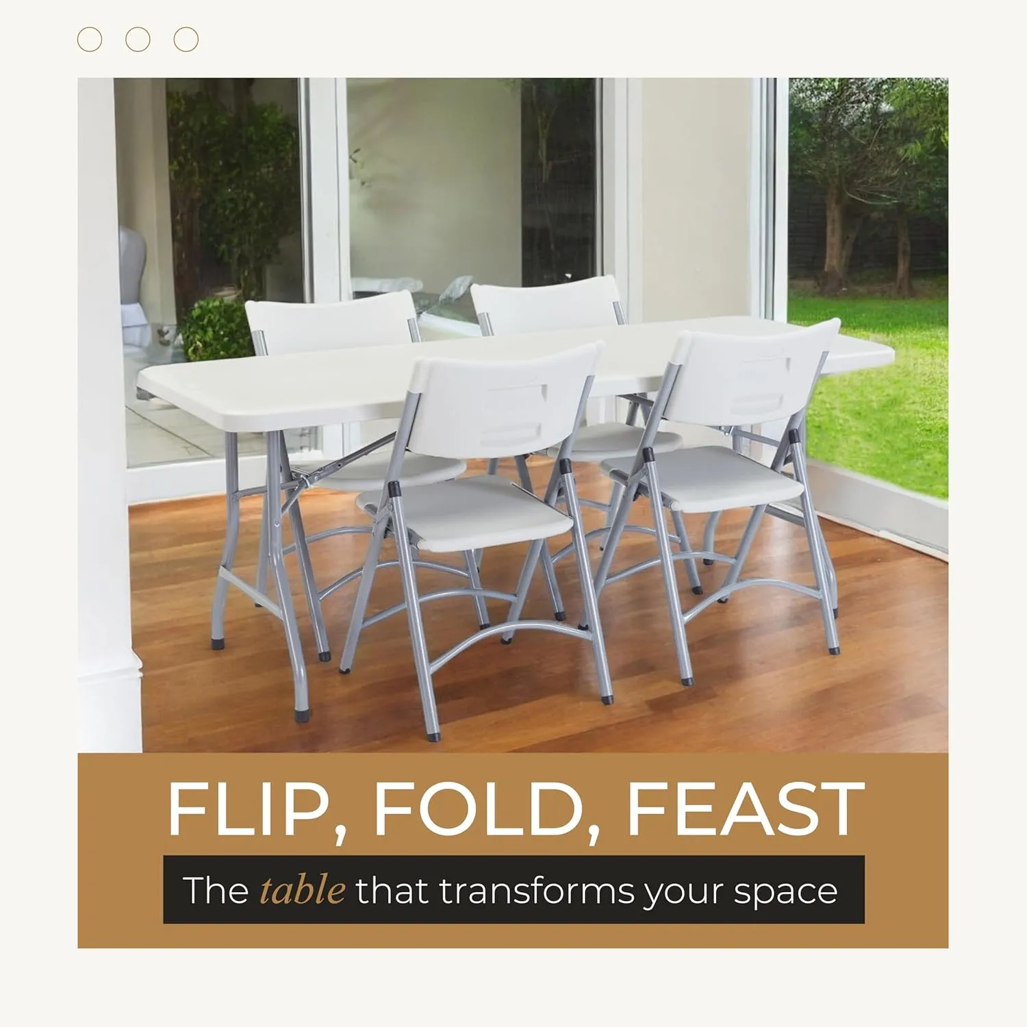 OEF Furnishings 6-Foot Heavy Duty Folding Table, 30" x 72", Light Grey - Durable, Lightweight, Indoor/Outdoor Use