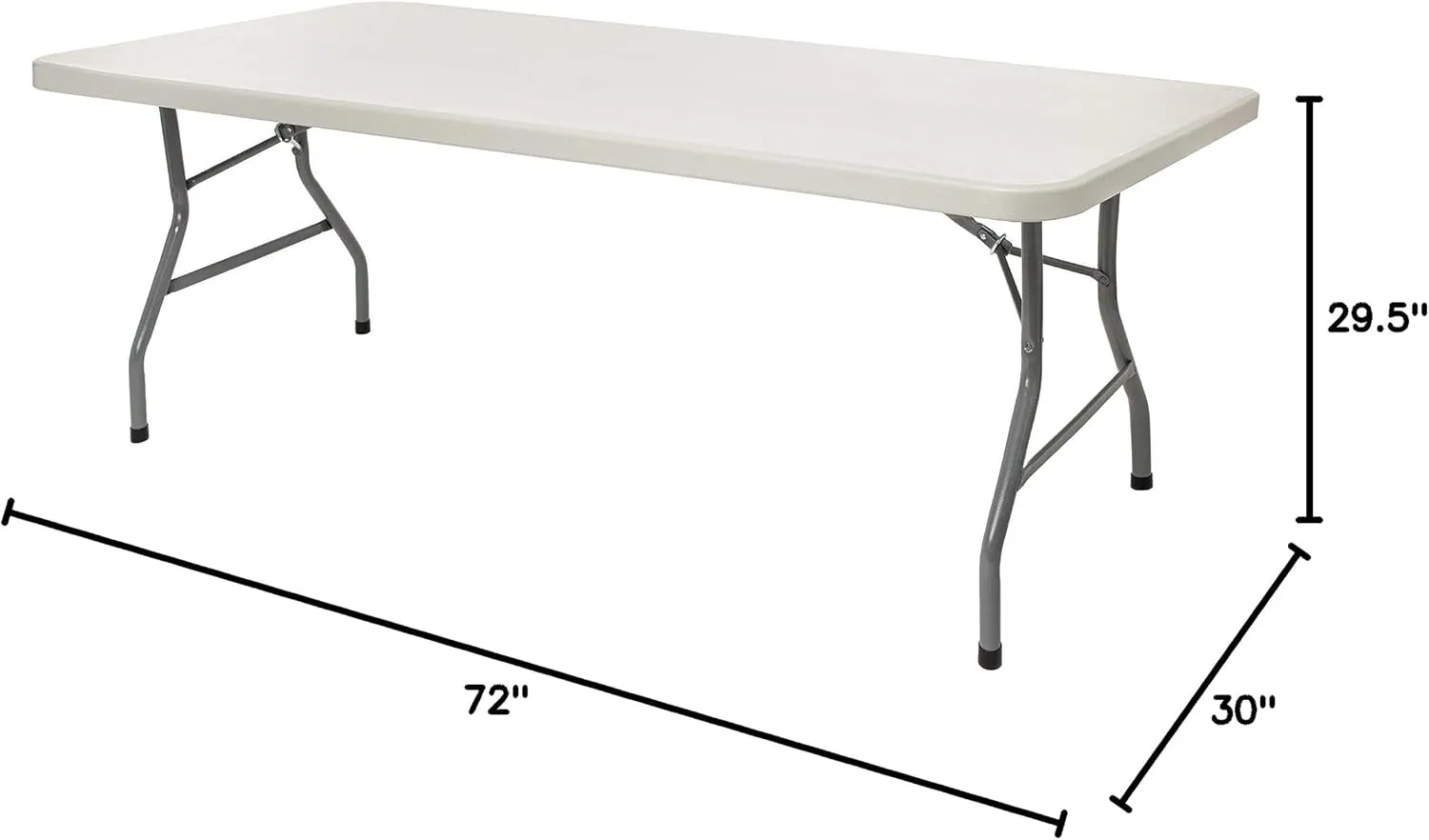 OEF Furnishings 6-Foot Heavy Duty Folding Table, 30" x 72", Light Grey - Durable, Lightweight, Indoor/Outdoor Use
