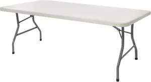 OEF Furnishings 6-Foot Heavy Duty Folding Table, 30" x 72", Light Grey - Durable, Lightweight, Indoor/Outdoor Use