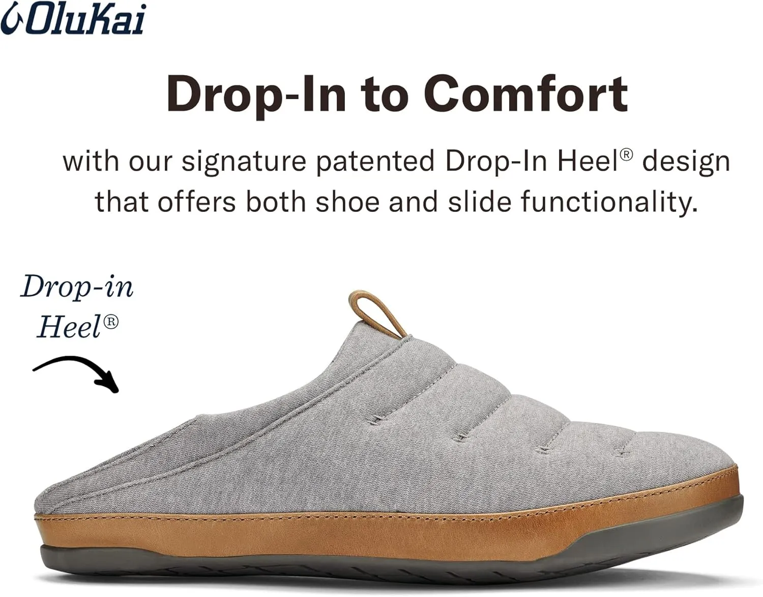 OluKai Mahana Men’s Soft Cotton Slippers, Cotton Blended Jersey & Full-Grain Leather Pull Loop, Comfortable & Breathable Fit