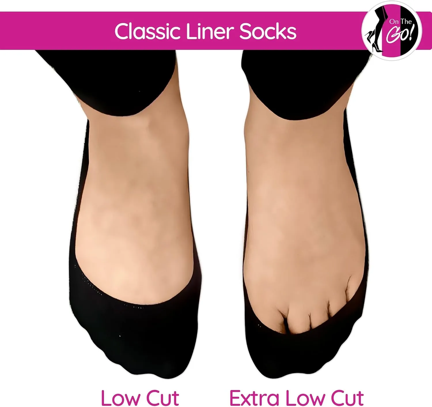 On the Go Women's Extra Low Cut Liner Socks (6 Pair Pack)