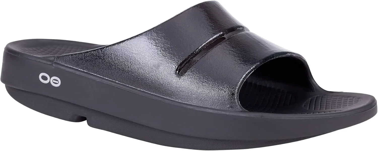 OOFOS OOahh Sport Slide Sandal - Lightweight Recovery Footwear - Reduces Stress on Feet, Joints & Back - Machine Washable - Hand-Painted Graphics