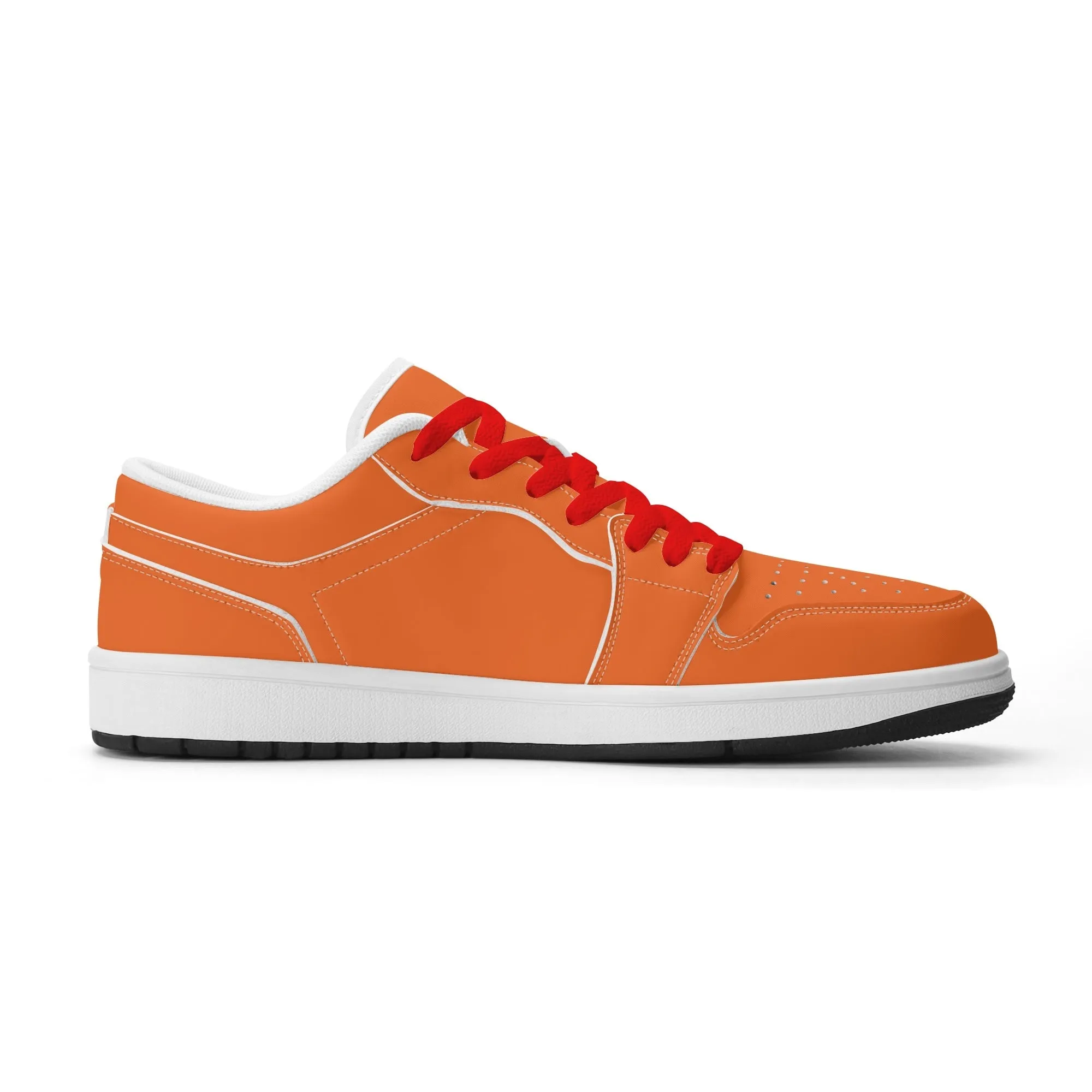 Orange Low Top Leder Sneaker für Herren