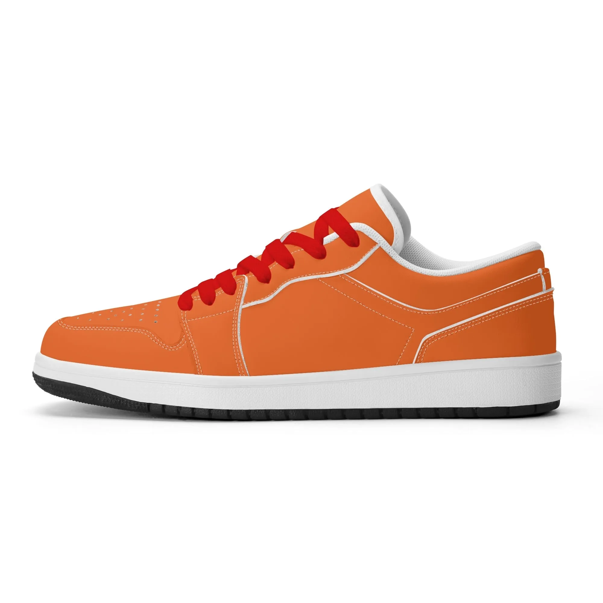 Orange Low Top Leder Sneaker für Herren