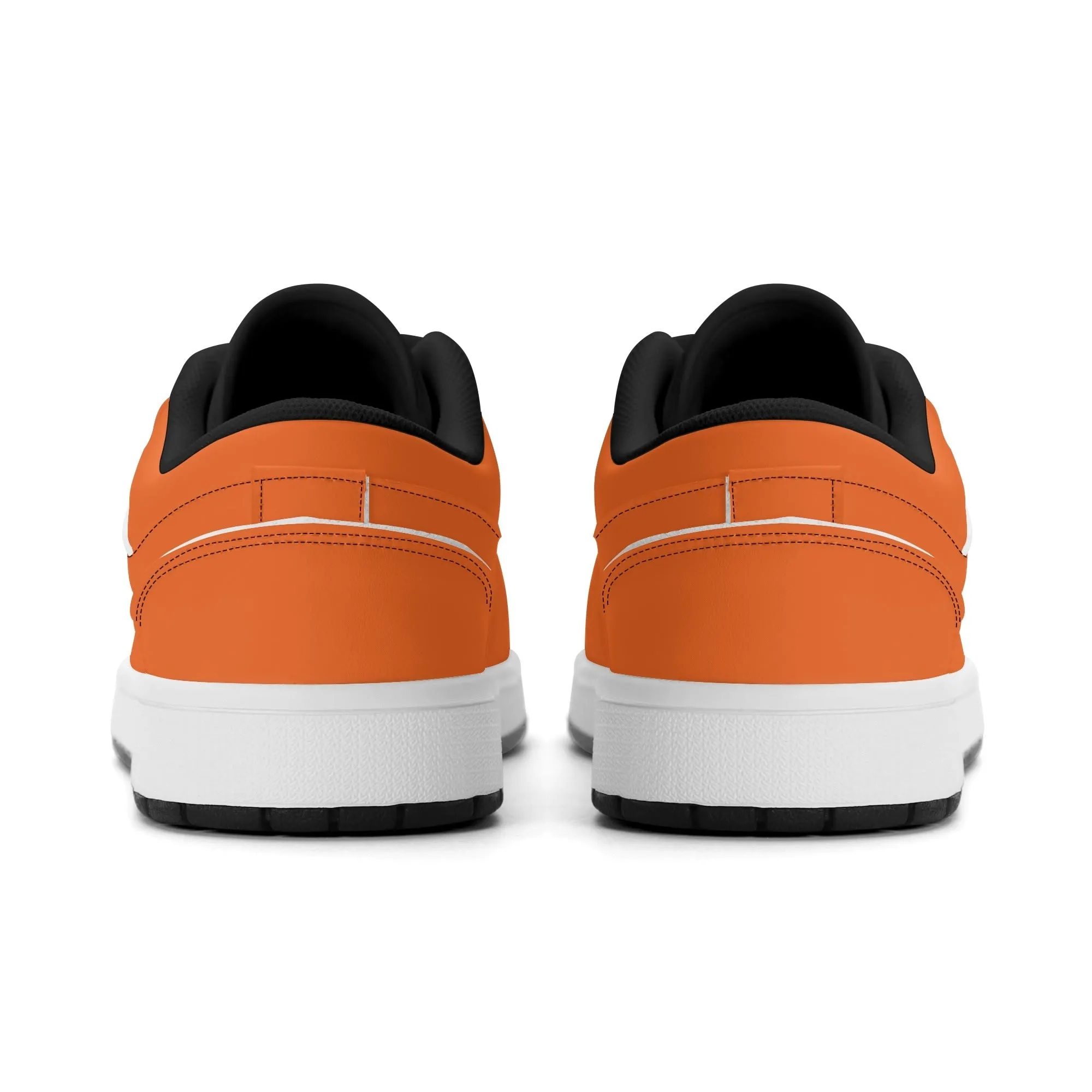 Orange Low Top Leder Sneaker für Herren
