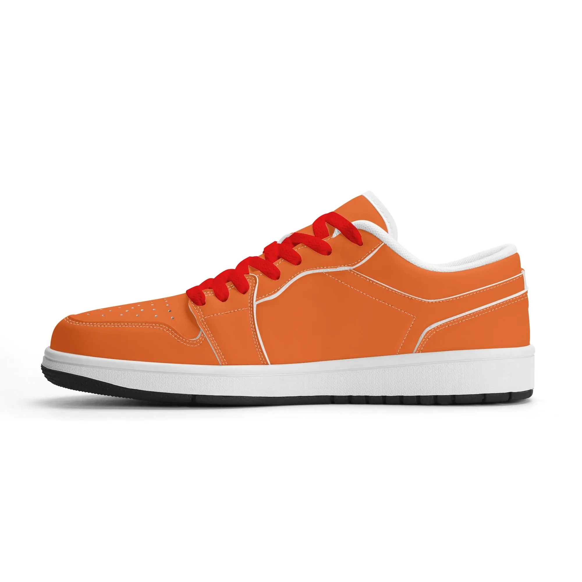 Orange Low Top Leder Sneaker für Herren
