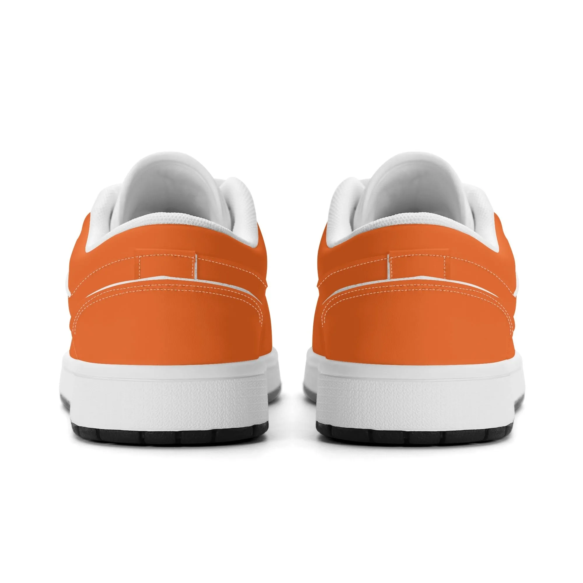 Orange Low Top Leder Sneaker für Herren
