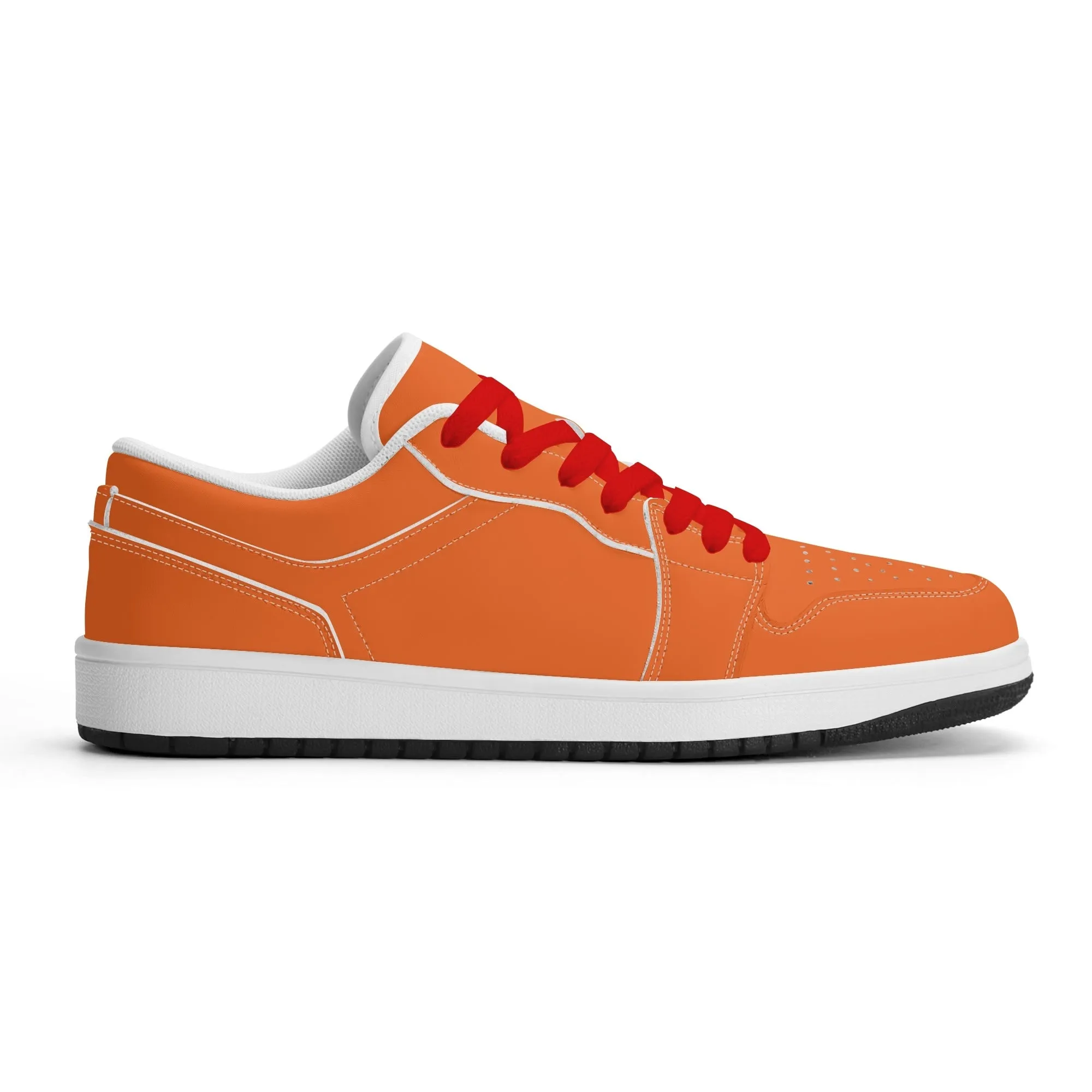 Orange Low Top Leder Sneaker für Herren