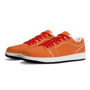 Orange Low Top Leder Sneaker für Herren